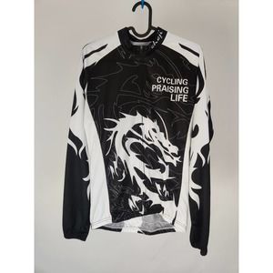 (V) Cheji Cycling Praising Life women cycling jersey LS sport sz L